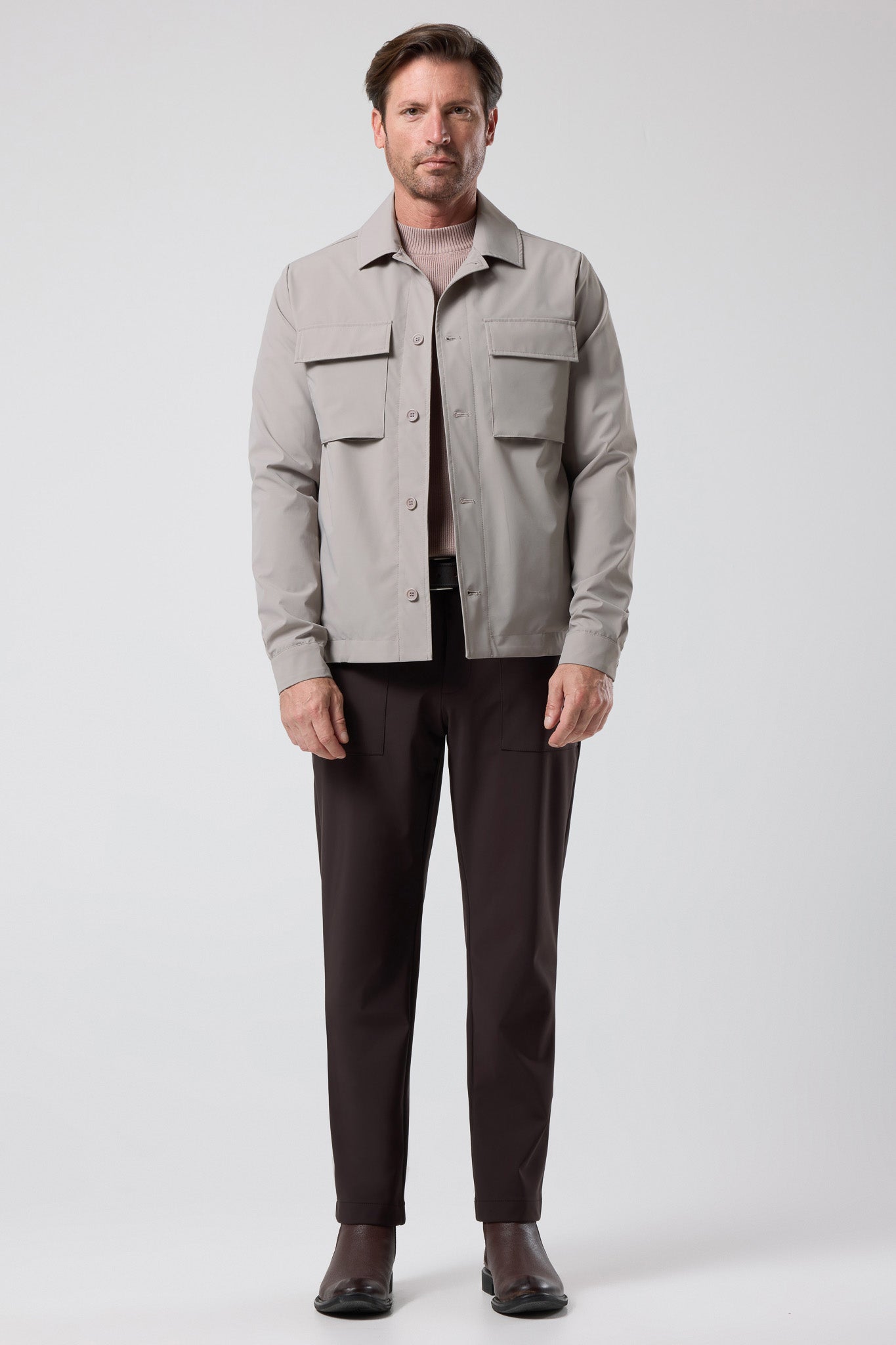 Çift Cepli Gömlek Ceket - CKT-5052-BEIGE-S