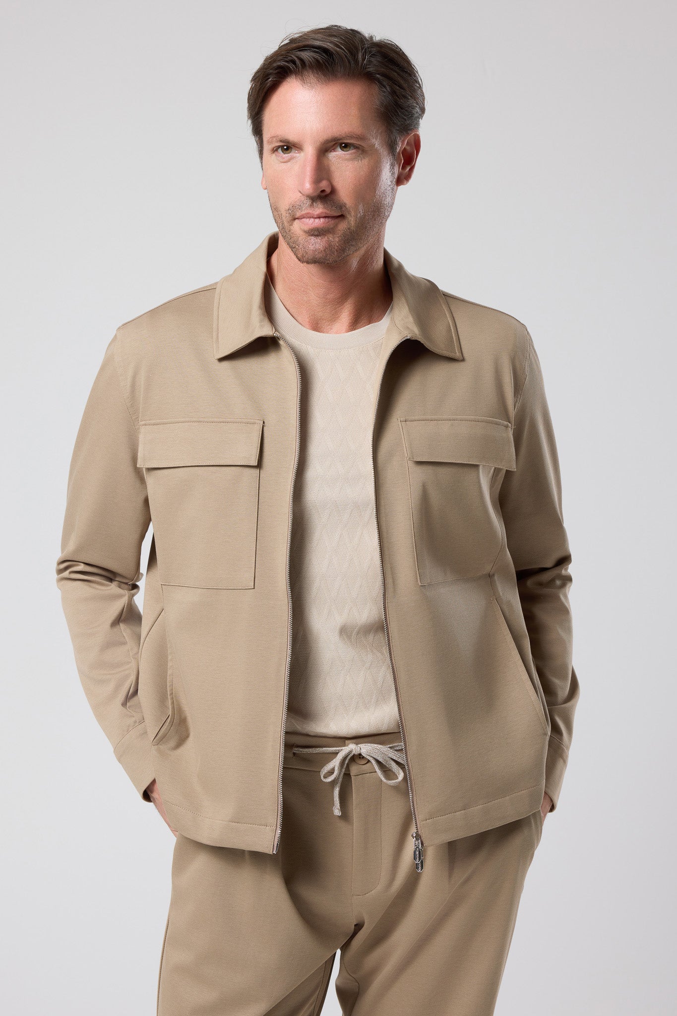 Fermuarlı Cep Detaylı Ceket - CKT-5053-BEIGE-S - CKT-5053-BEIGE-S_2