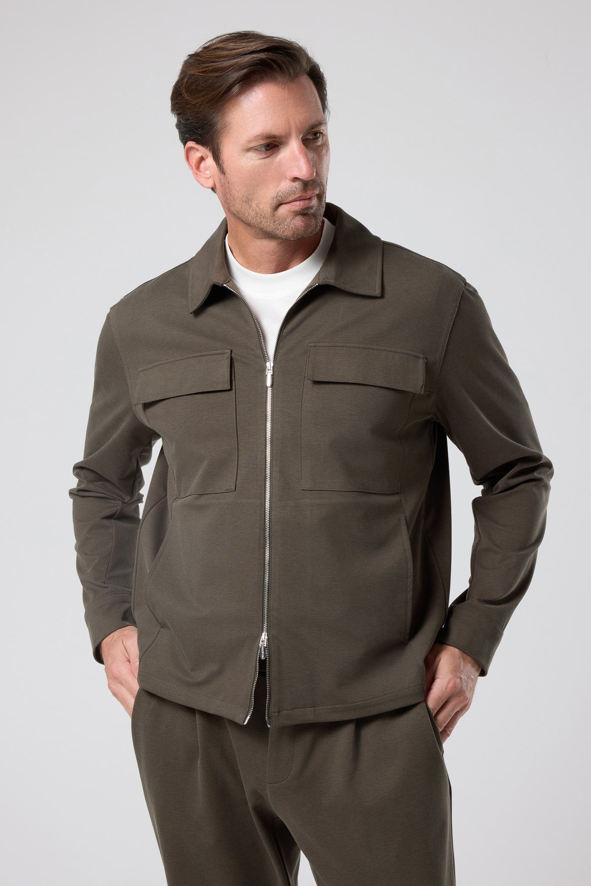 Fermuarlı Cep Detaylı Ceket - CKT-5053-BEIGE-S - CKT-5053-BEIGE-S_45