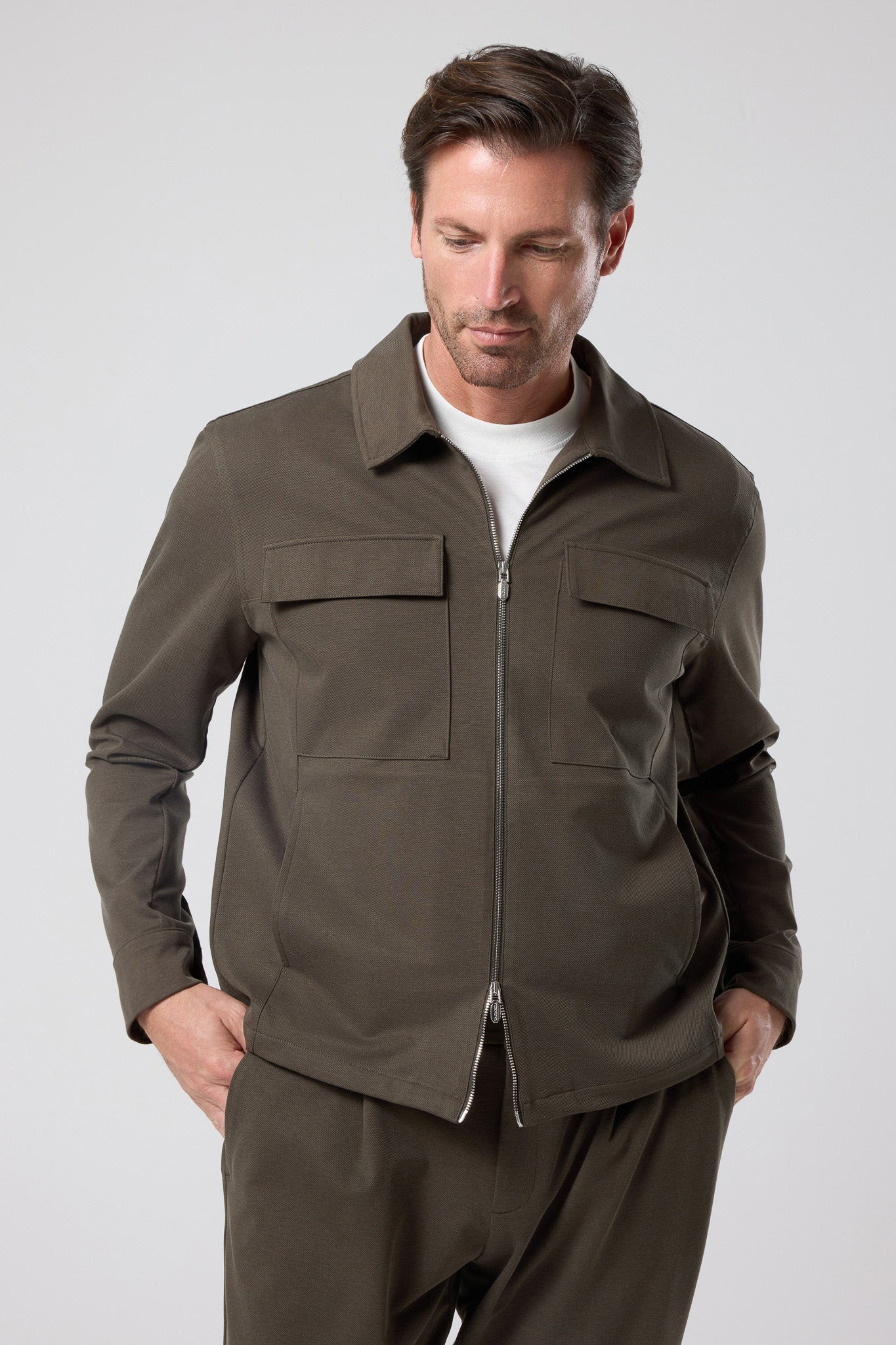 Fermuarlı Cep Detaylı Ceket - CKT-5053-BEIGE-S - CKT-5053-BEIGE-S_46