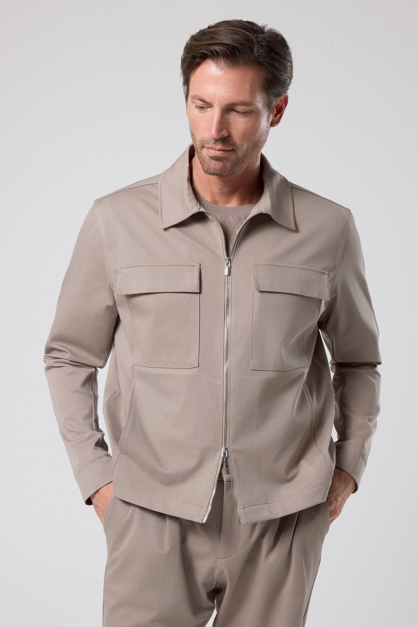 Fermuarlı Cep Detaylı Ceket - CKT-5053-BEIGE-S - CKT-5053-BEIGE-S_57