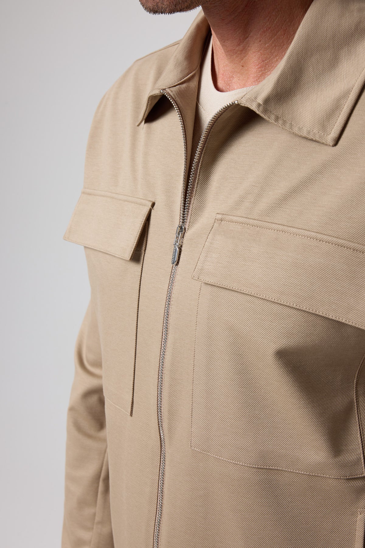 Fermuarlı Cep Detaylı Ceket - CKT-5053-BEIGE-S - CKT-5053-BEIGE-S_5