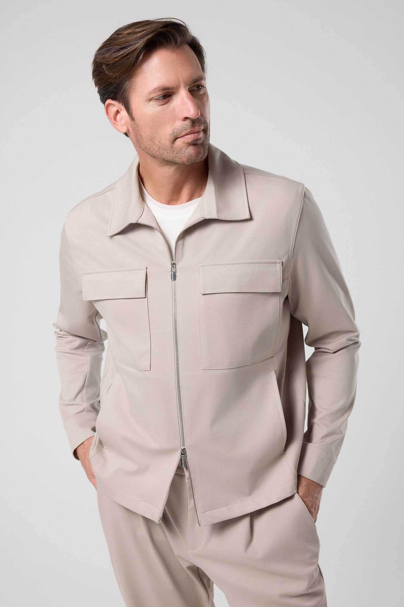 Fermuarlı Cep Detaylı Ceket - CKT-5053-BEIGE-S - CKT-5053-BEIGE-S_79