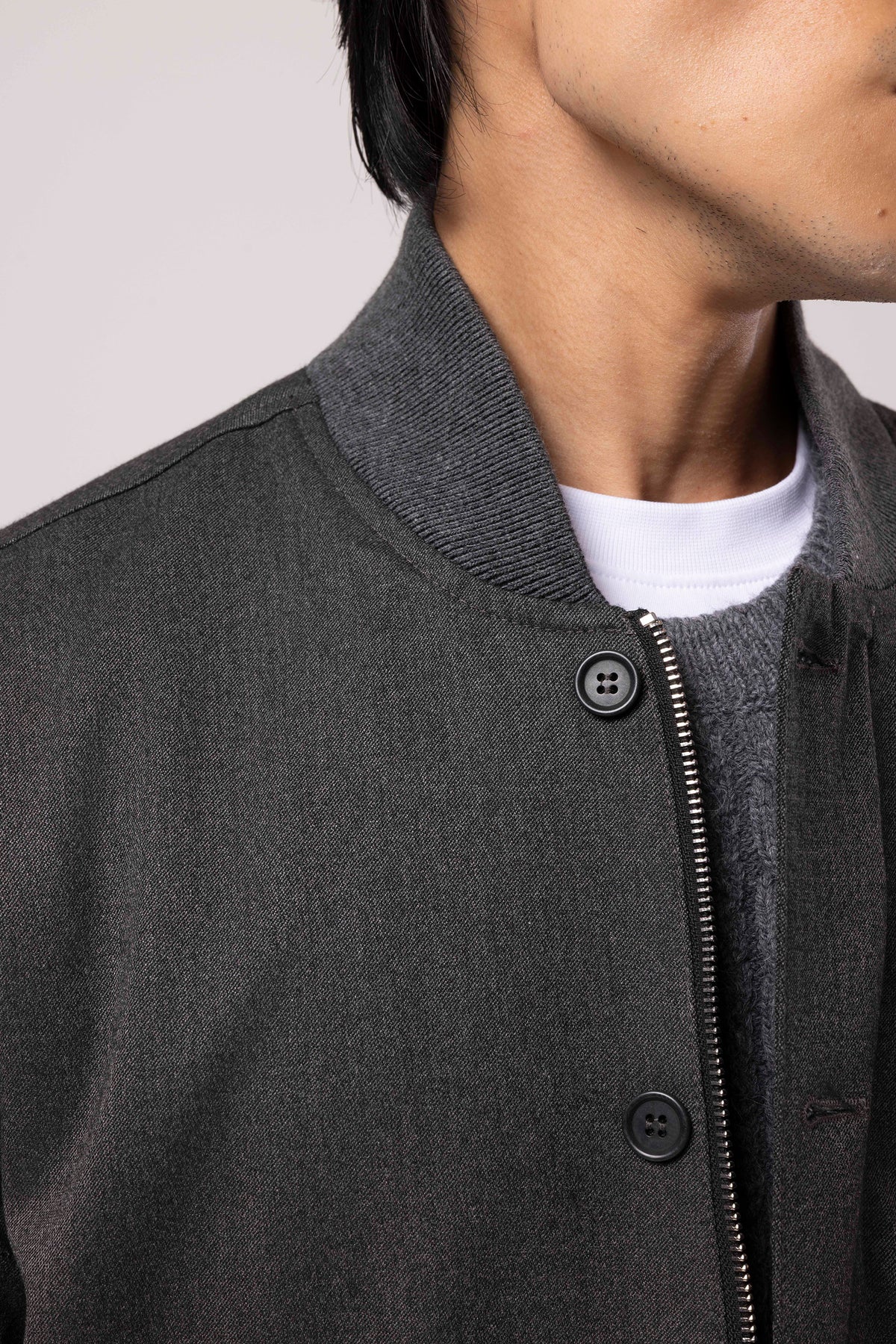 Stand Collar Zip-Up Bomber Jacket