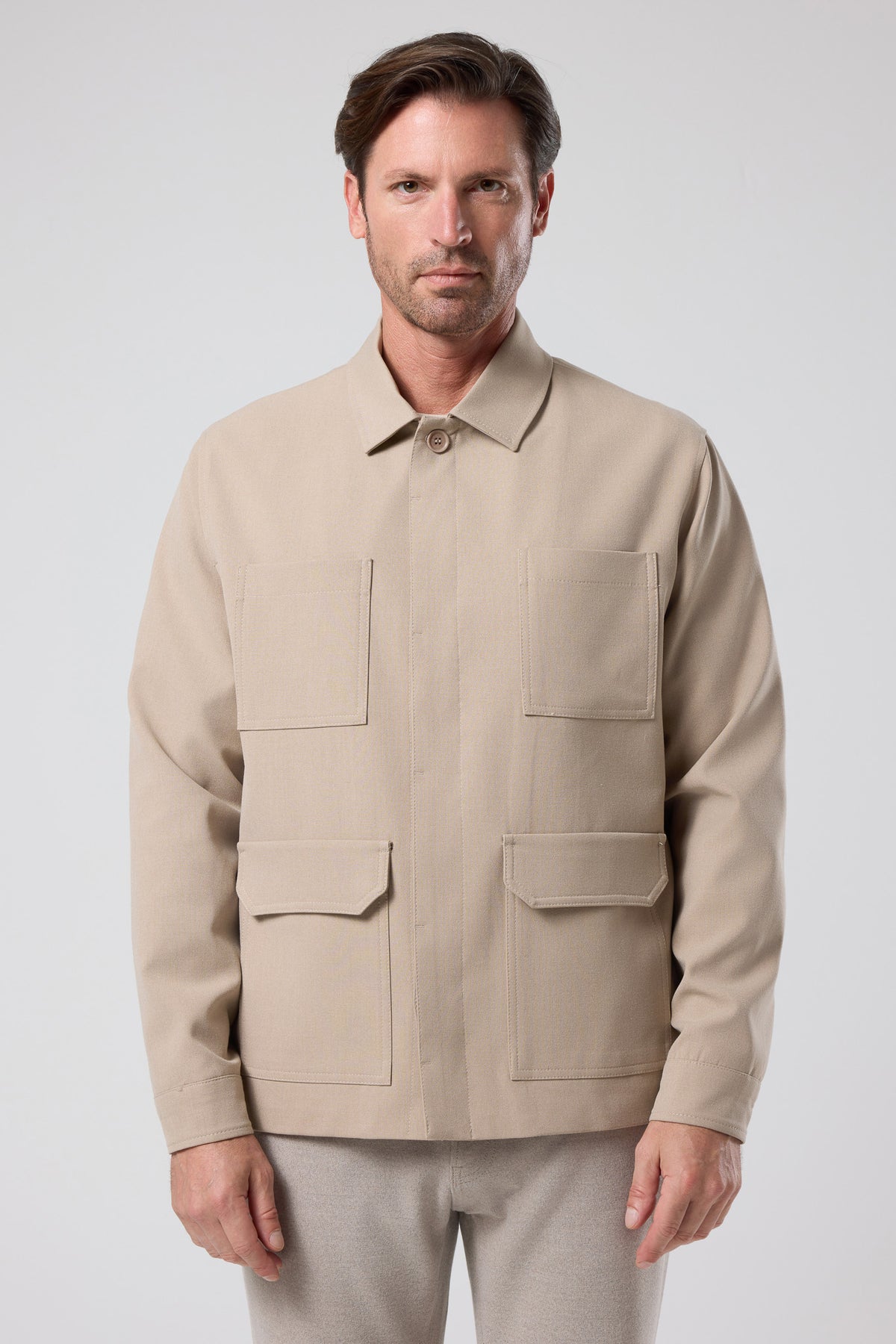 Çok Cepli Gömlek Ceket - CKT-5061-BEIGE-S - CKT-5061-BEIGE-S_2