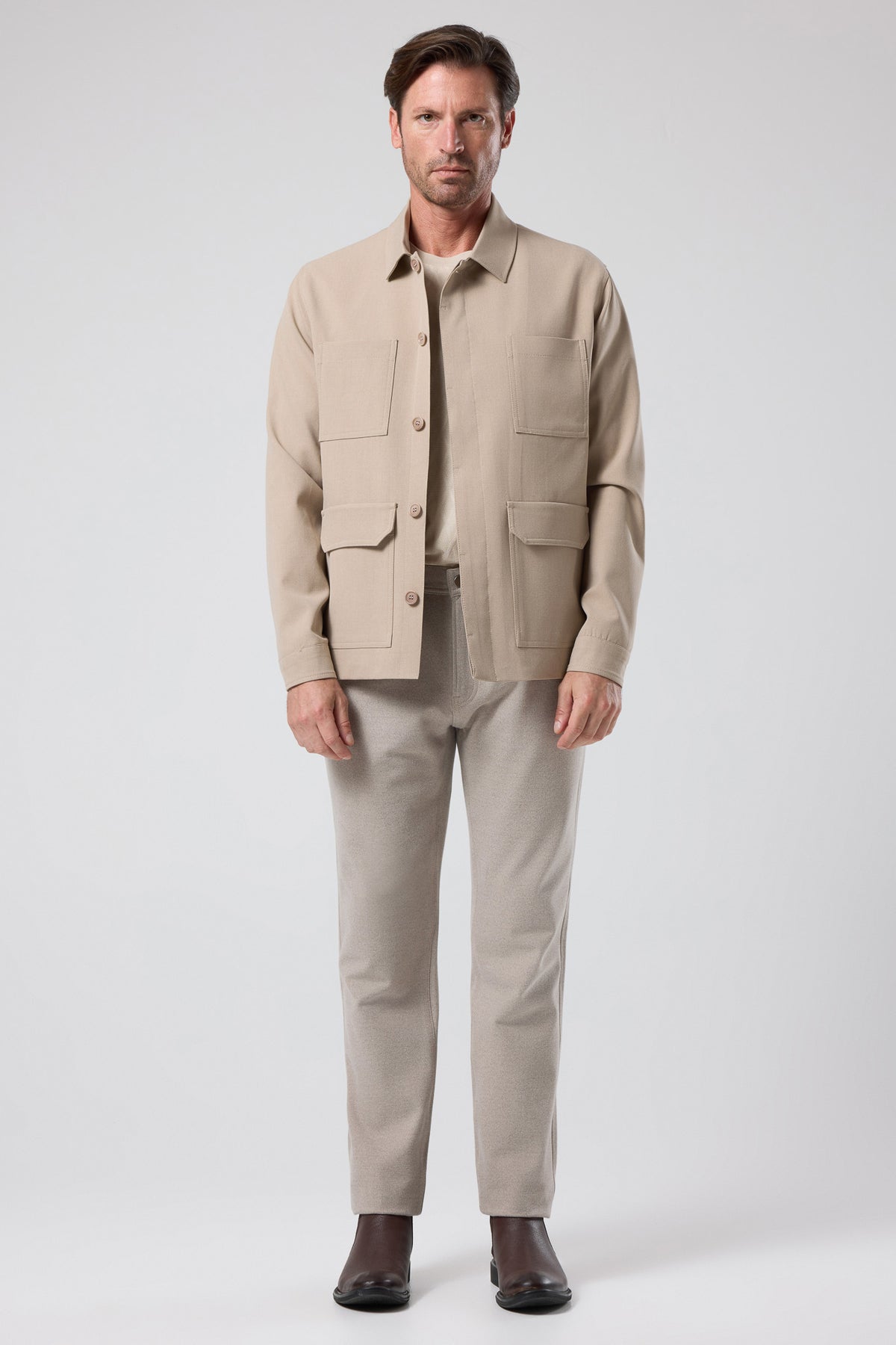 Çok Cepli Gömlek Ceket - CKT-5061-BEIGE-S