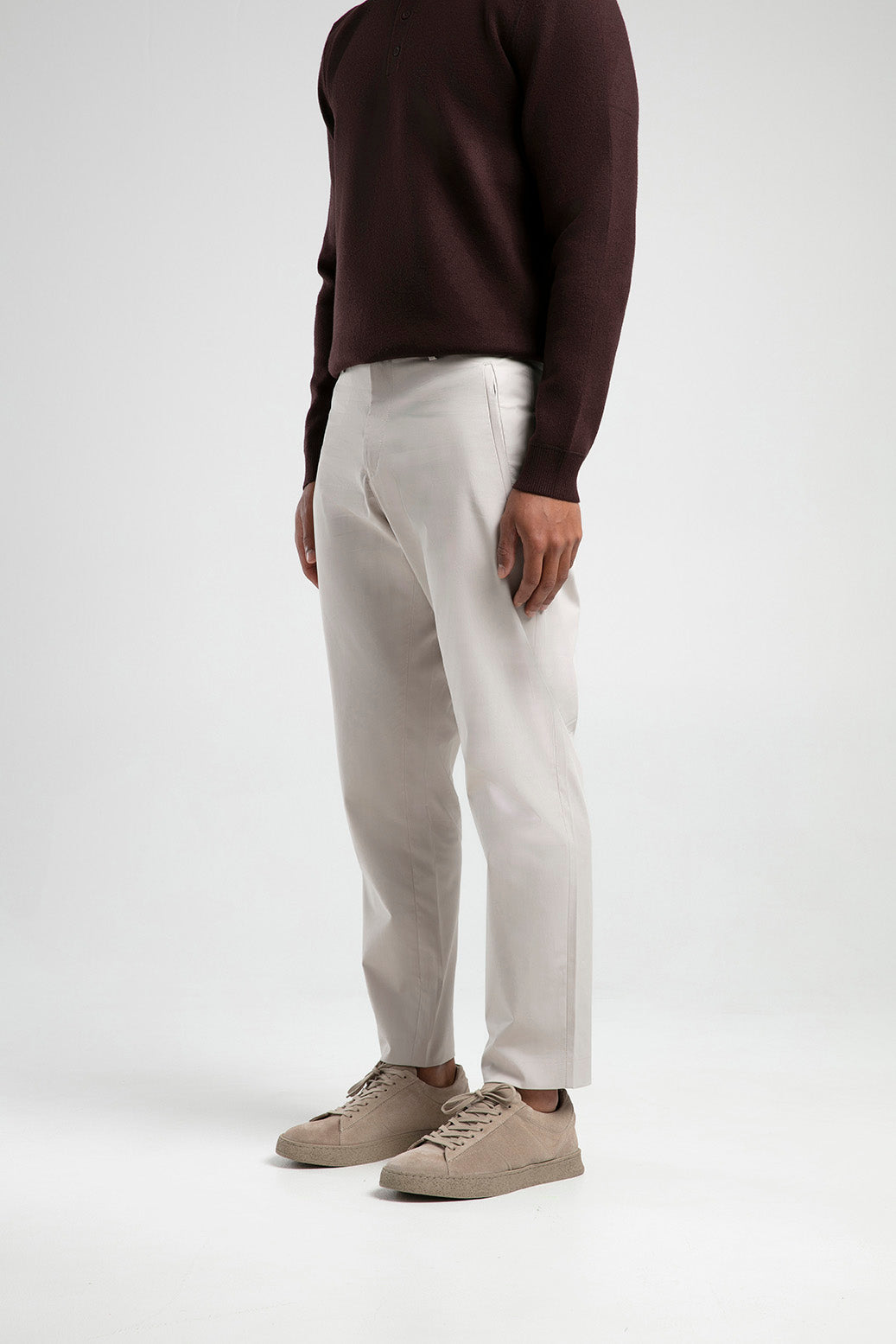 Modern Kesim Bilek Boyu Erkek Pantolon - Beige