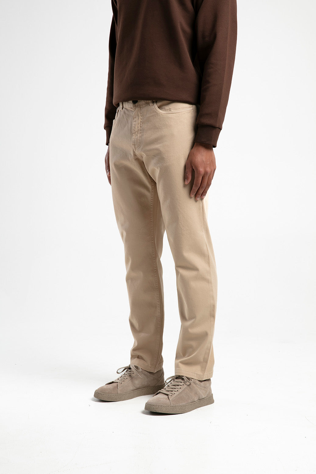Slim Fit Beş Cep Erkek Pantolon - Bej
