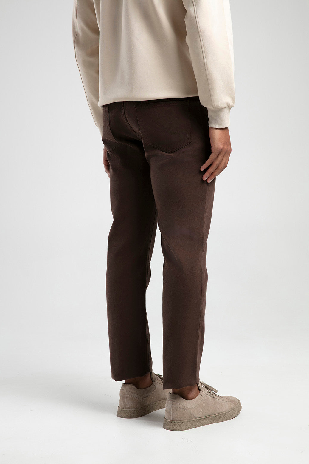 Slim Fit Beş Cep Erkek Pantolon - Kahverengi