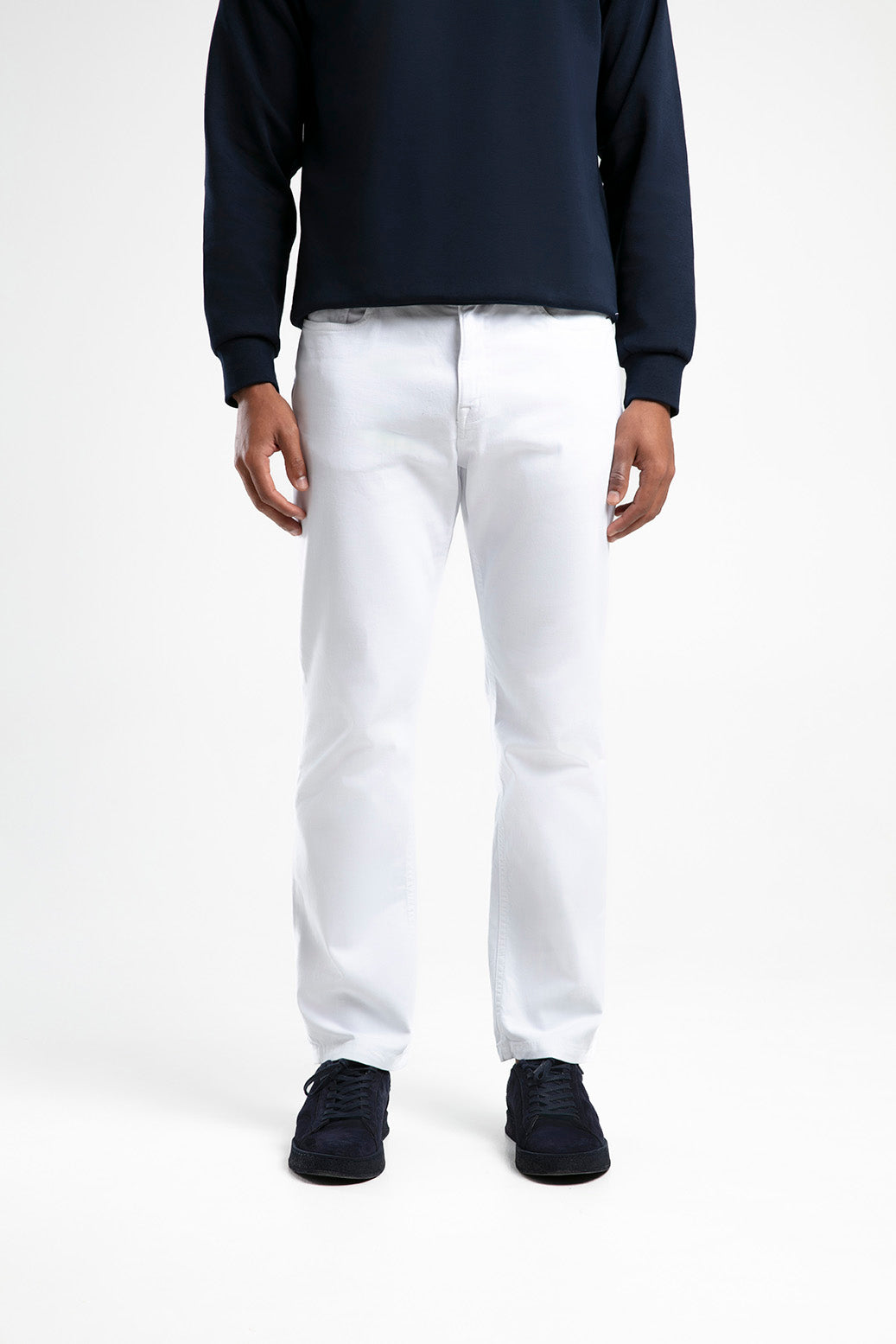 Slim Fit Beş Cep Erkek Pantolon - Beyaz
