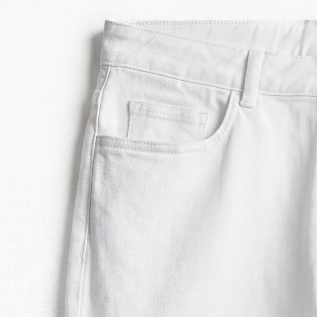 Slim Fit Beş Cep Erkek Pantolon - Beyaz
