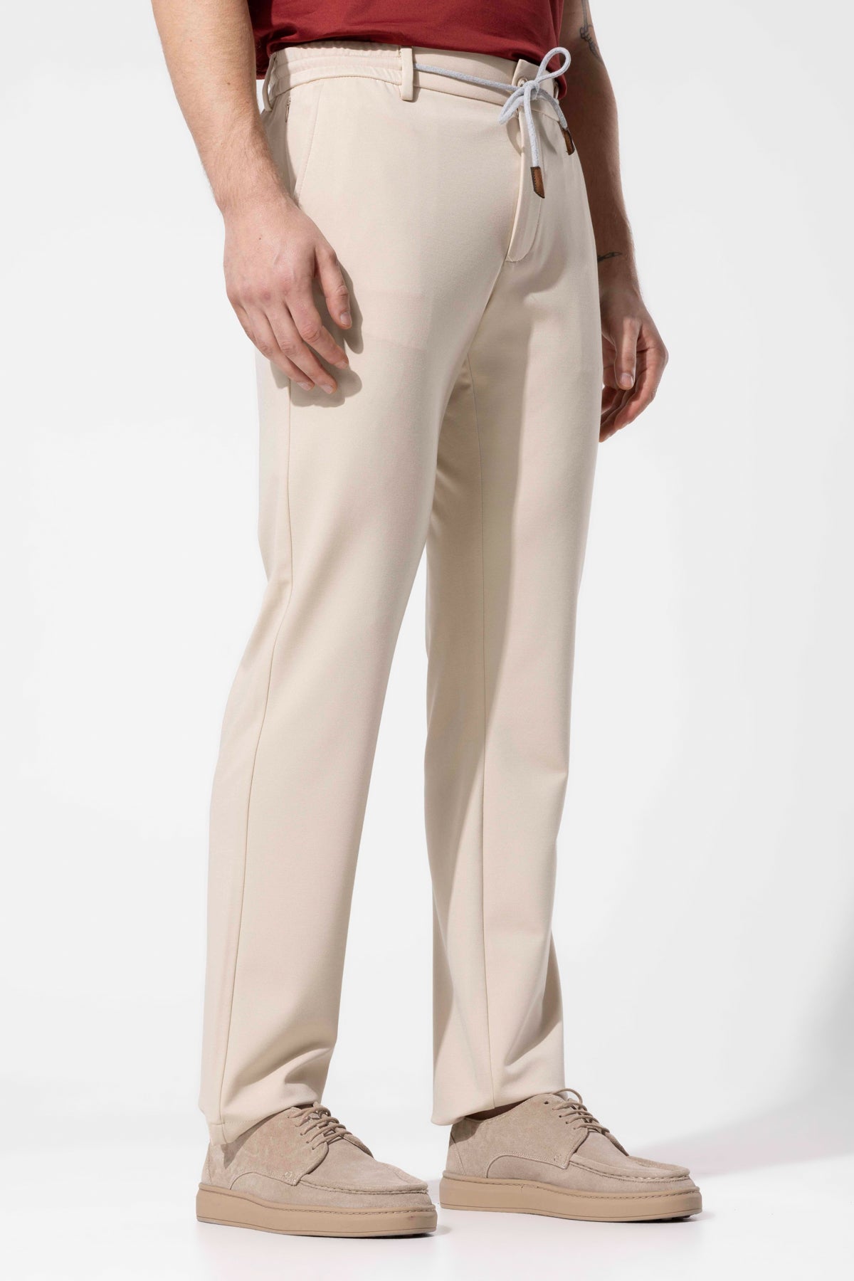 Bağcıklı Bel Detaylı Rayon Karışımlı Erkek Pantolon