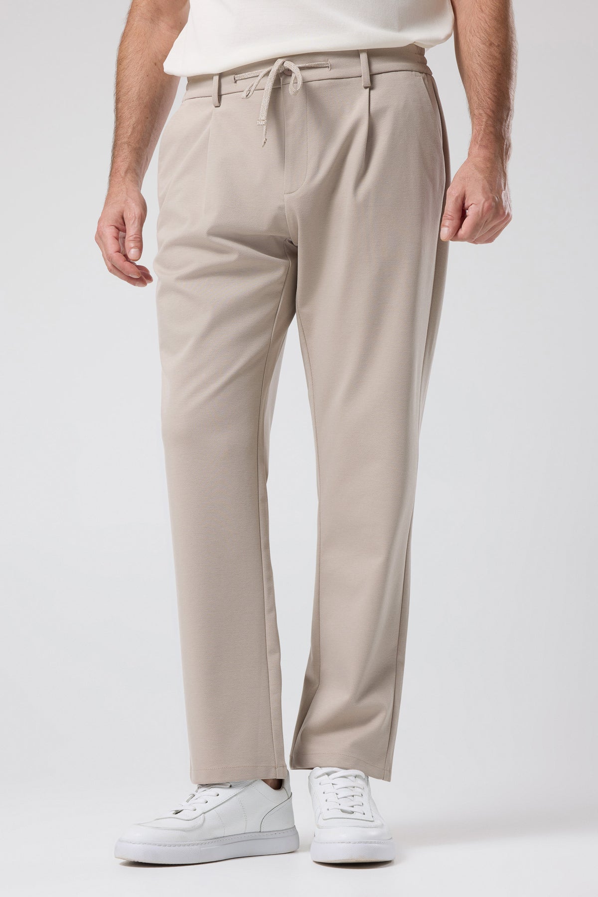 Bağcıklı Pileli Pantolon - PNT-6094-BEIGE-30 - 32 - PNT-6094-BEIGE-30_32
