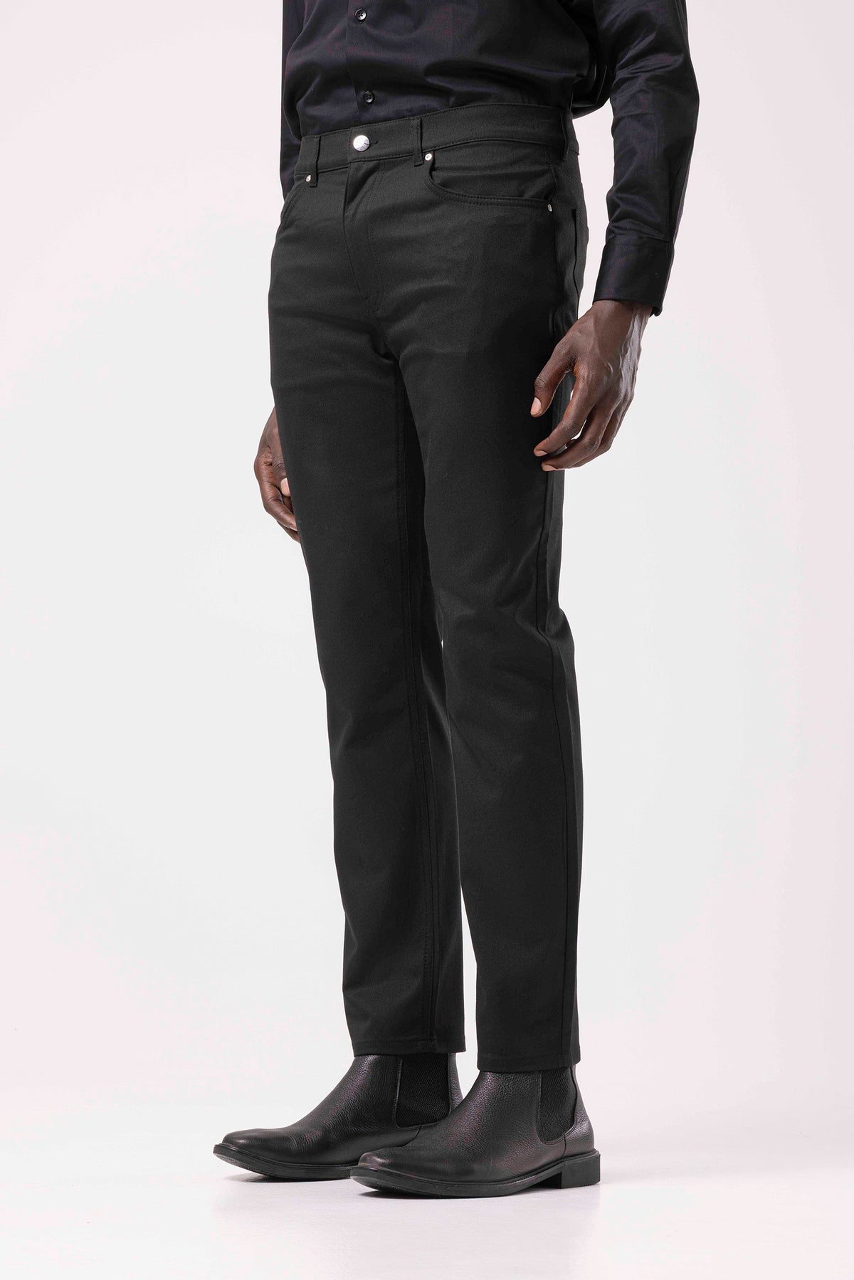 Straight-Leg Trousers with Classic Waist