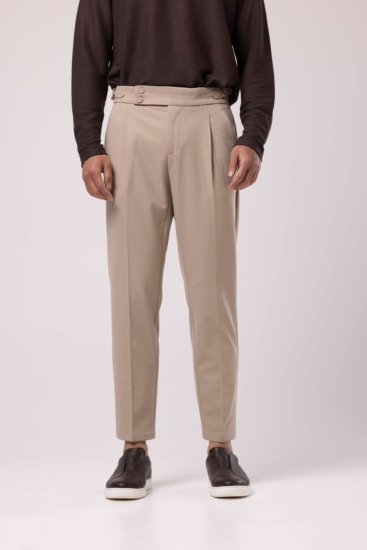 Pile Detaylı Kumaş Pantolon