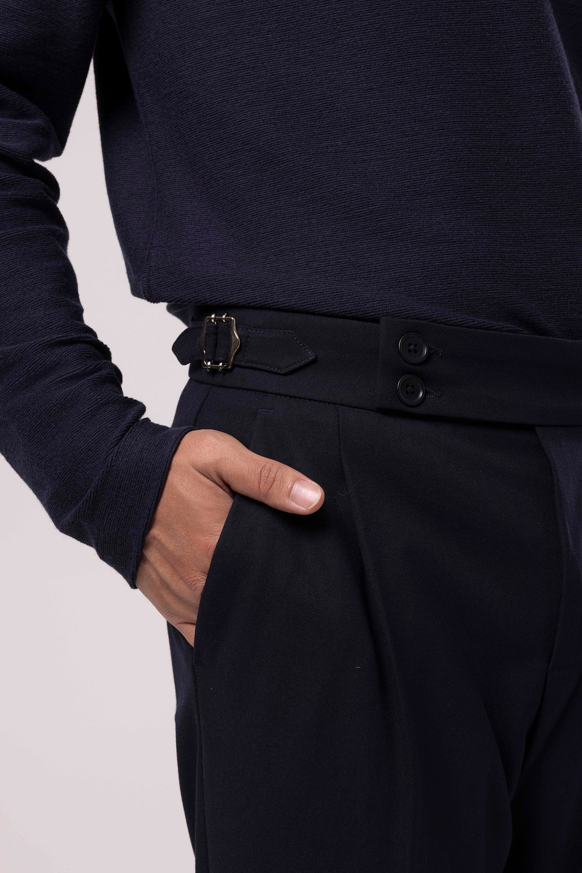 Pile Detaylı Kumaş Pantolon