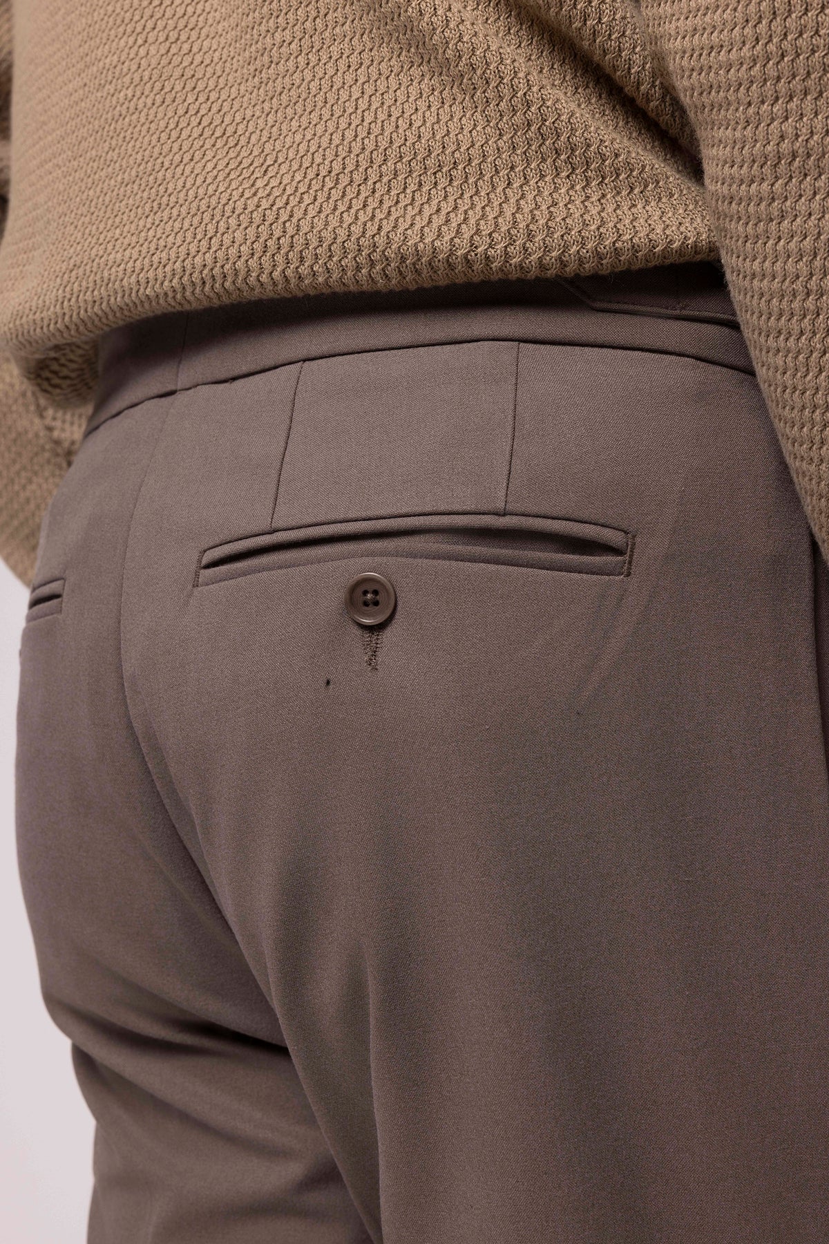 Pile Detaylı Kumaş Pantolon