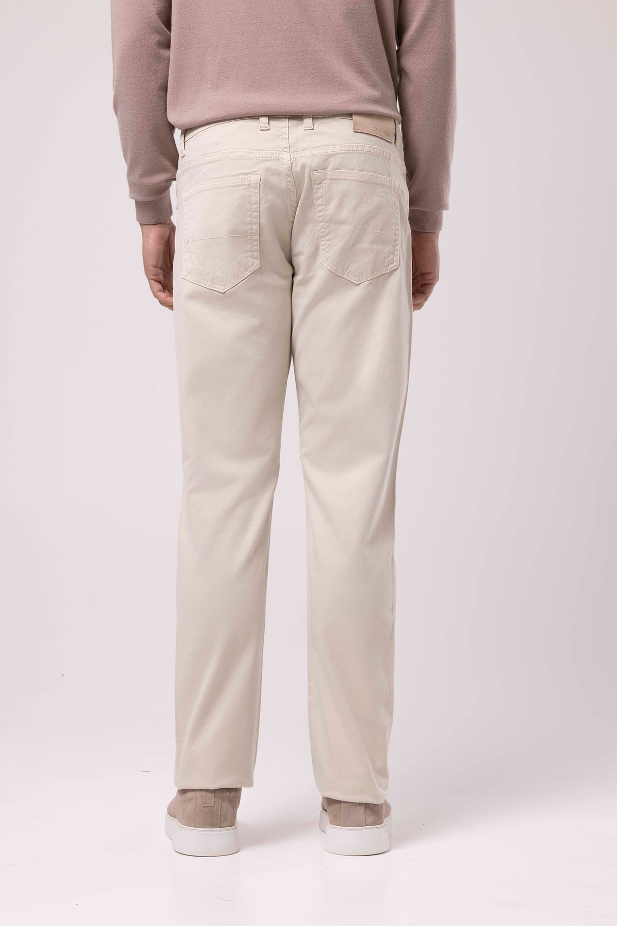 Straight-Leg Trousers with Buttoned Waist