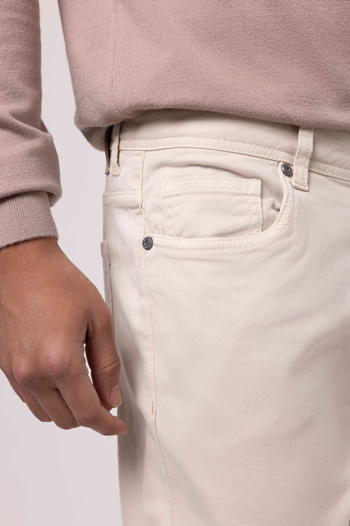 Straight-Leg Trousers with Buttoned Waist