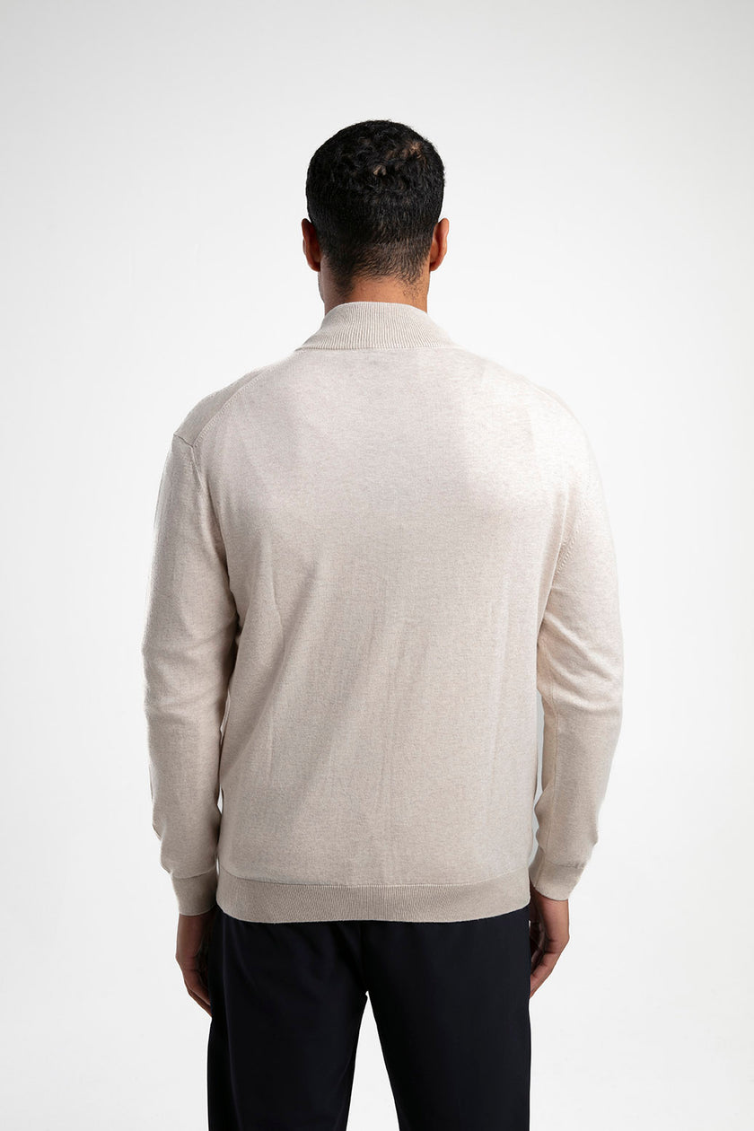 Fermuarlı Dik Yaka Triko Hırka