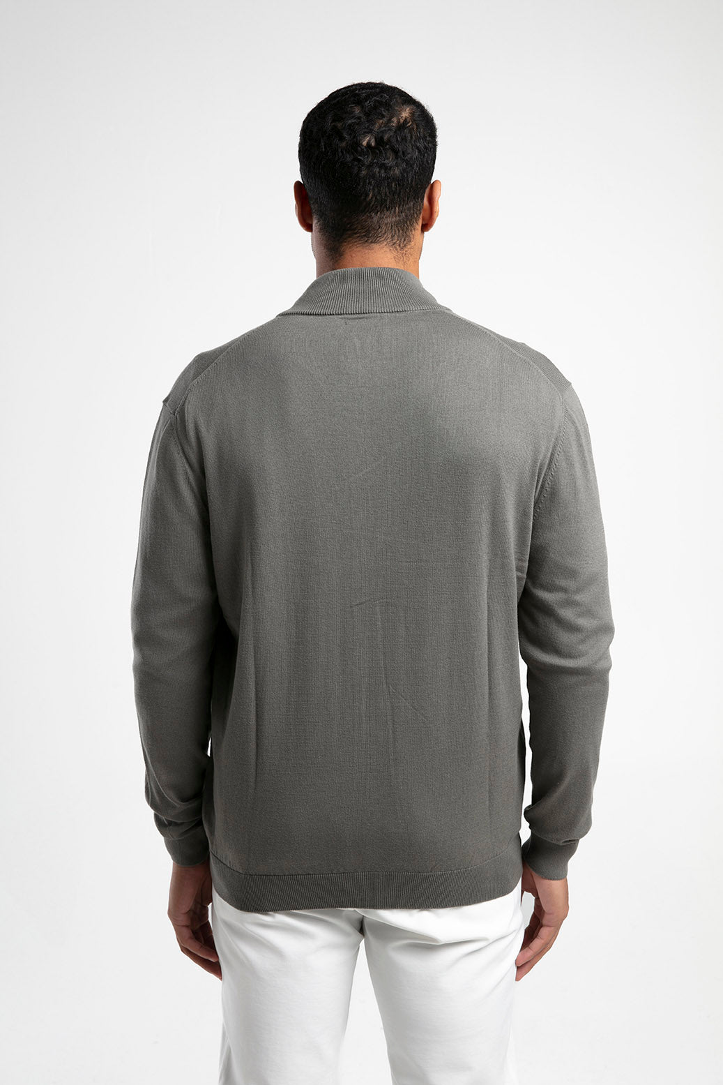 Fermuarlı Dik Yaka Triko Hırka