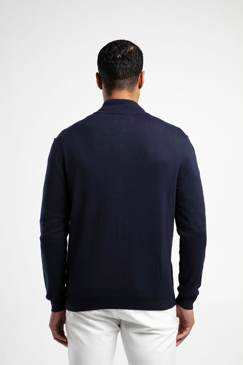 Fermuarlı Dik Yaka Triko Hırka