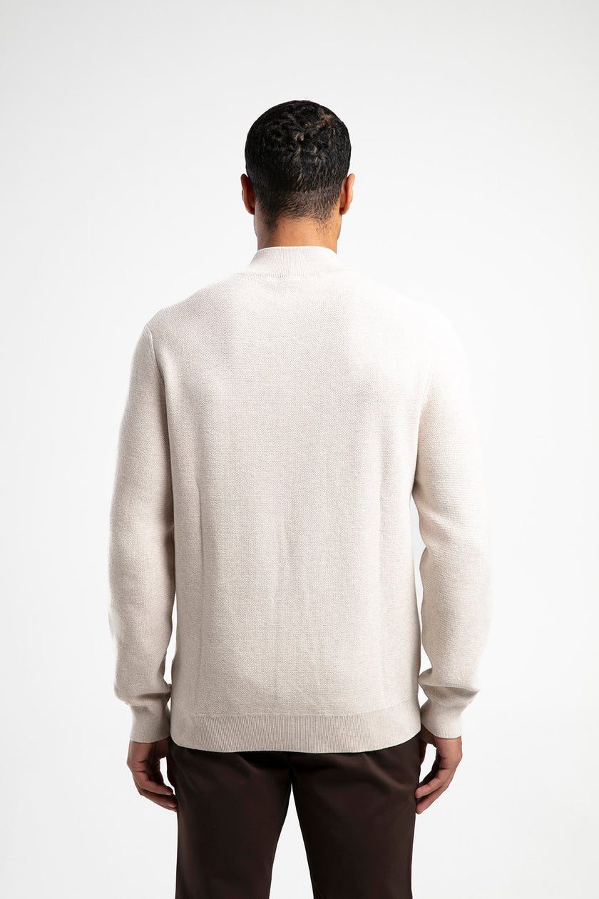 Yarım Fermuarlı Dik Yaka Triko