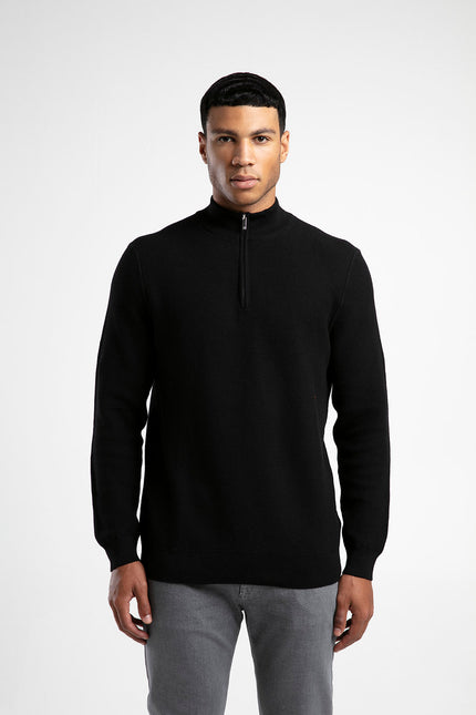 Yarım Fermuarlı Dik Yaka Triko