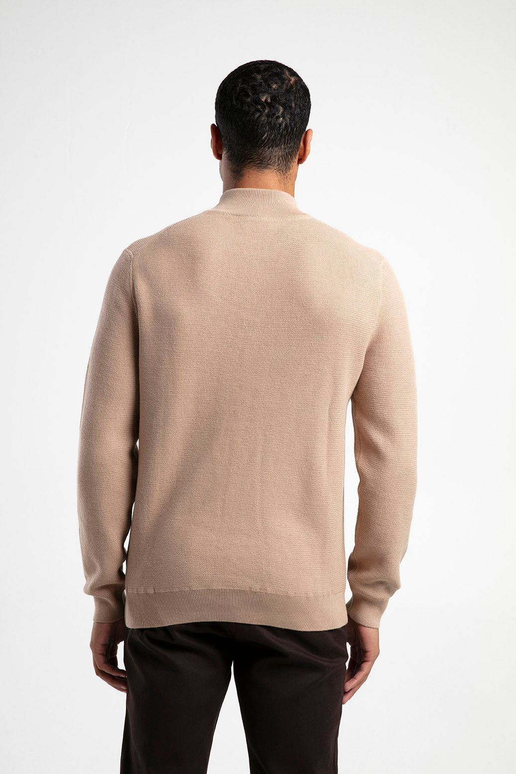 Yarım Fermuarlı Dik Yaka Triko