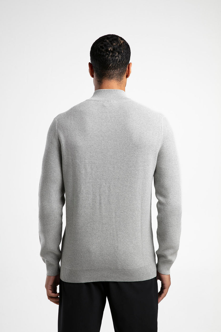 Yarım Fermuarlı Dik Yaka Triko