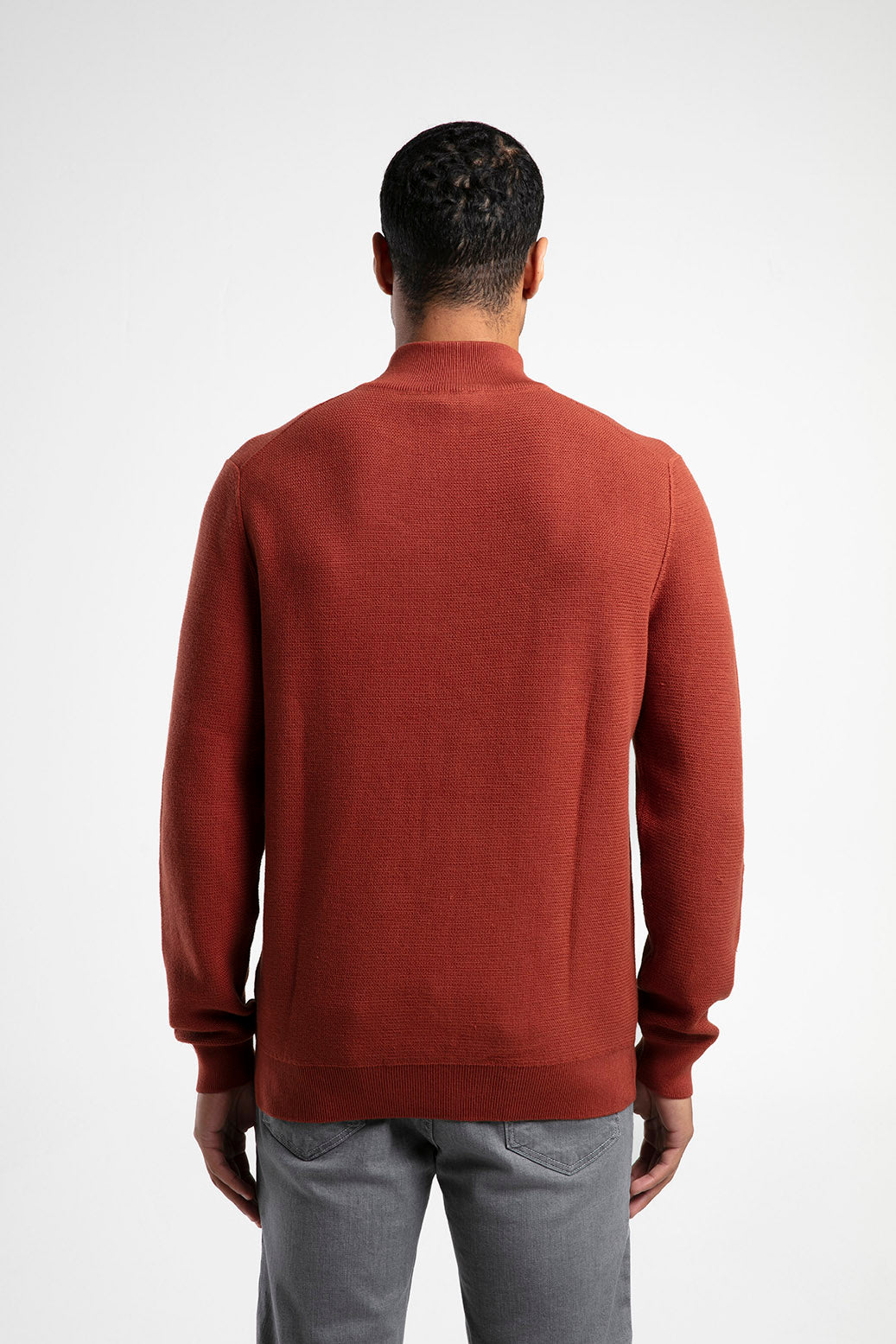 Yarım Fermuarlı Dik Yaka Triko