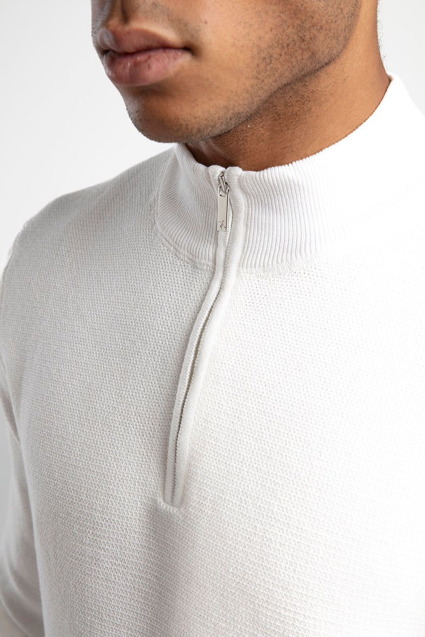 Yarım Fermuarlı Dik Yaka Triko