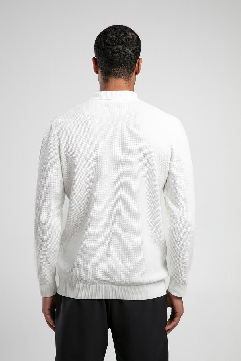 Yarım Fermuarlı Polo Yaka Triko