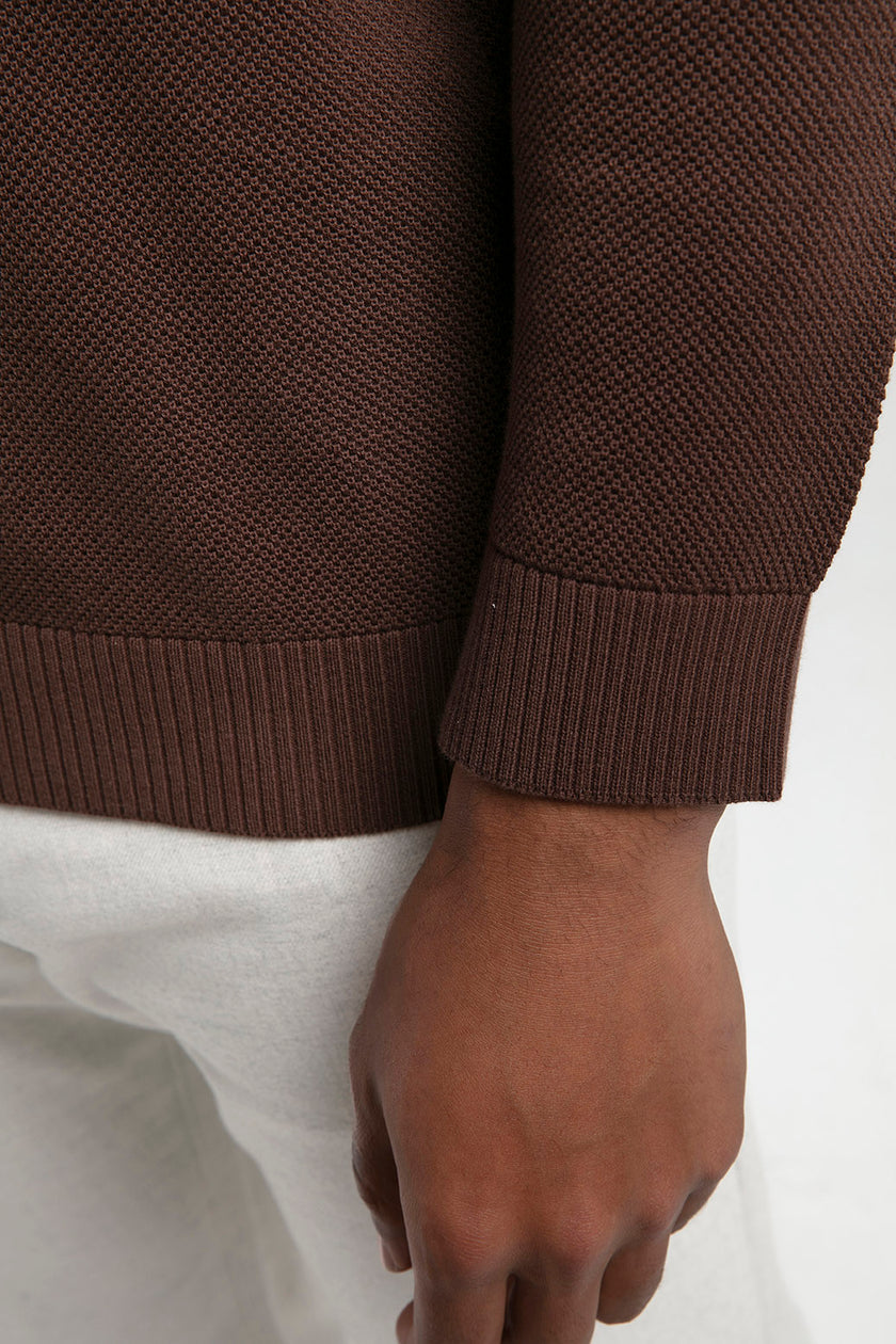 Yarım Fermuarlı Polo Yaka Triko