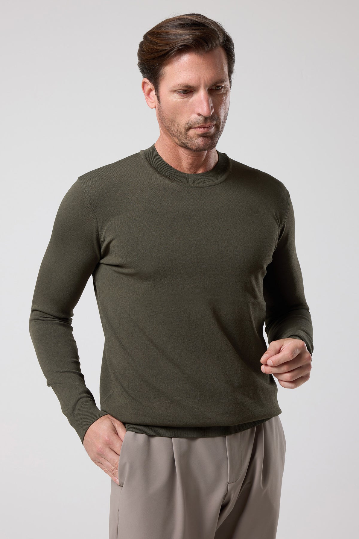 Bisiklet Yaka İnce Triko - TV-4057-BEIGE-S - TV-4057-BEIGE-S_12