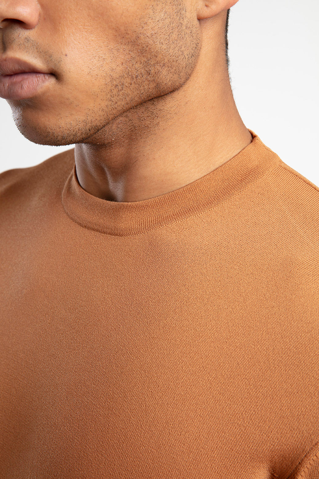 Bisiklet Yaka Düz Triko