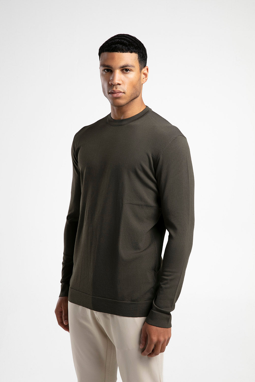 Bisiklet Yaka Düz Triko