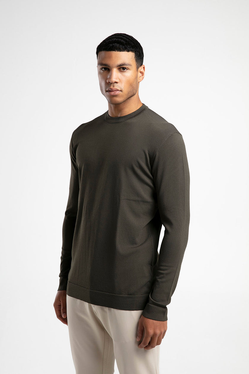 Bisiklet Yaka Düz Triko