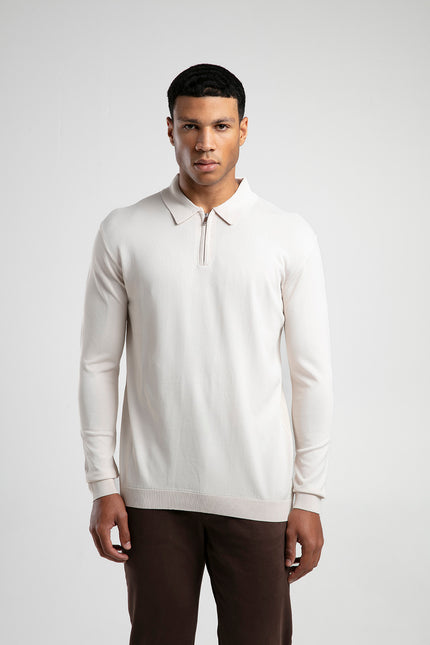 Fermuarlı Polo Yaka Erkek Triko