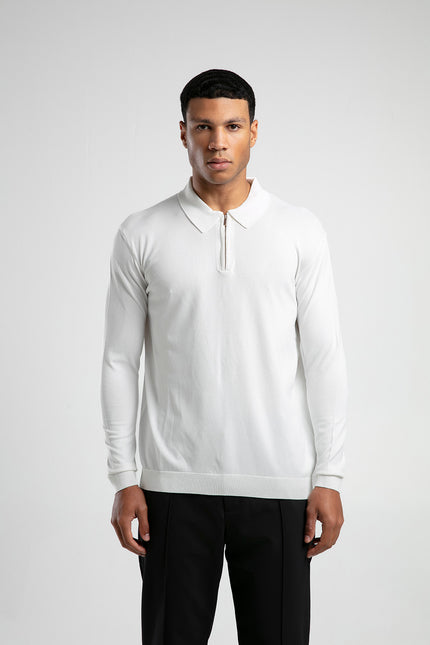 Fermuarlı Polo Yaka Erkek Triko