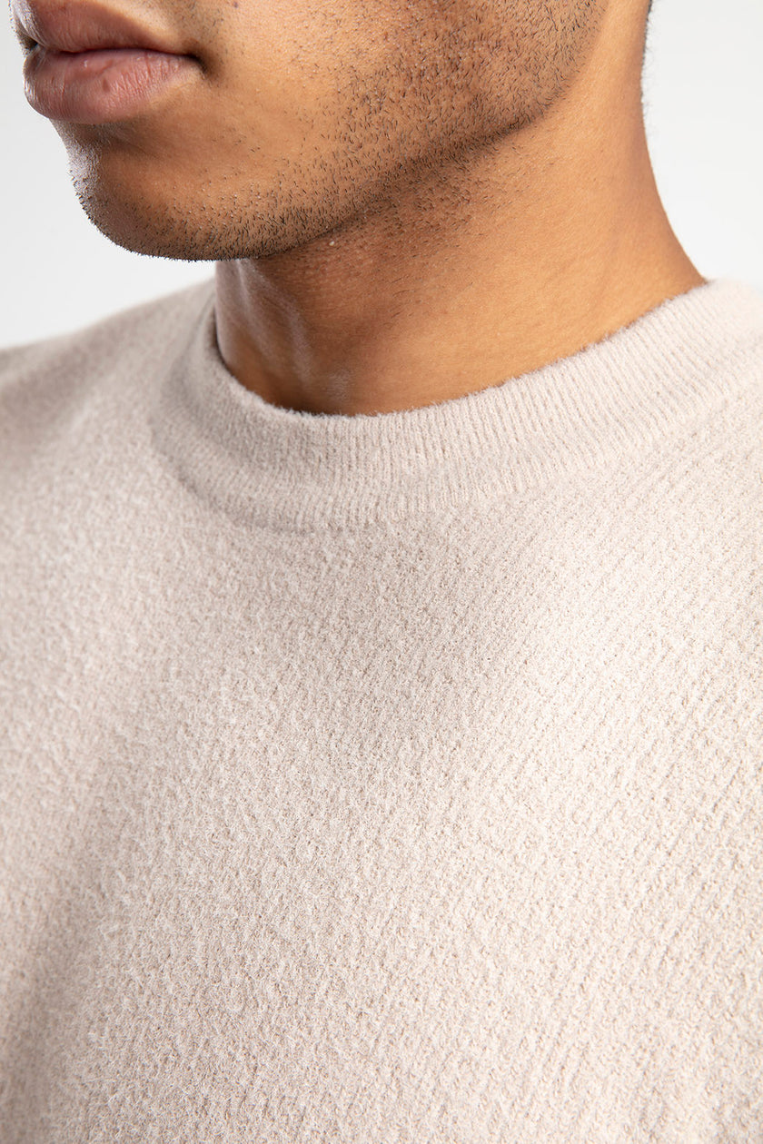 Düz Kesim Bisiklet Yaka Triko