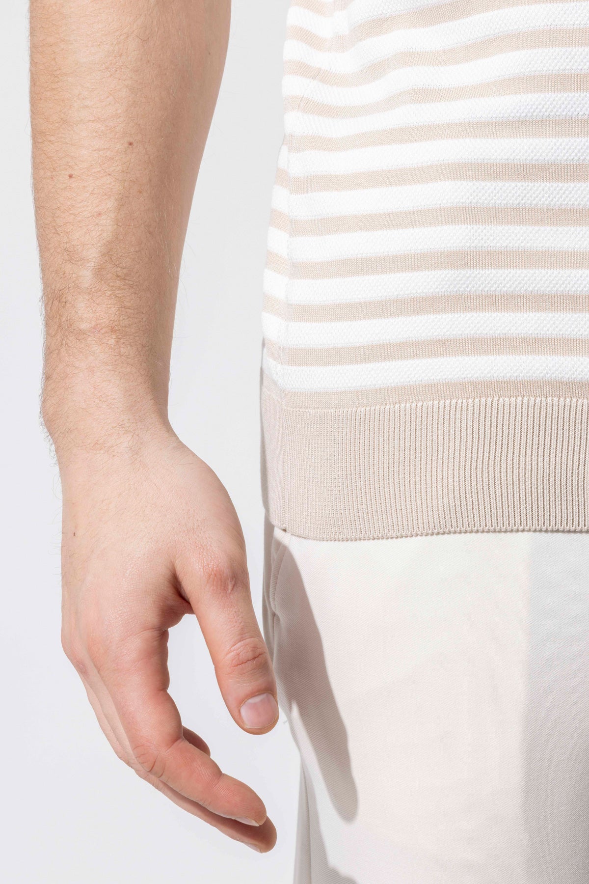 Crew Neck Thin Striped Knitwear