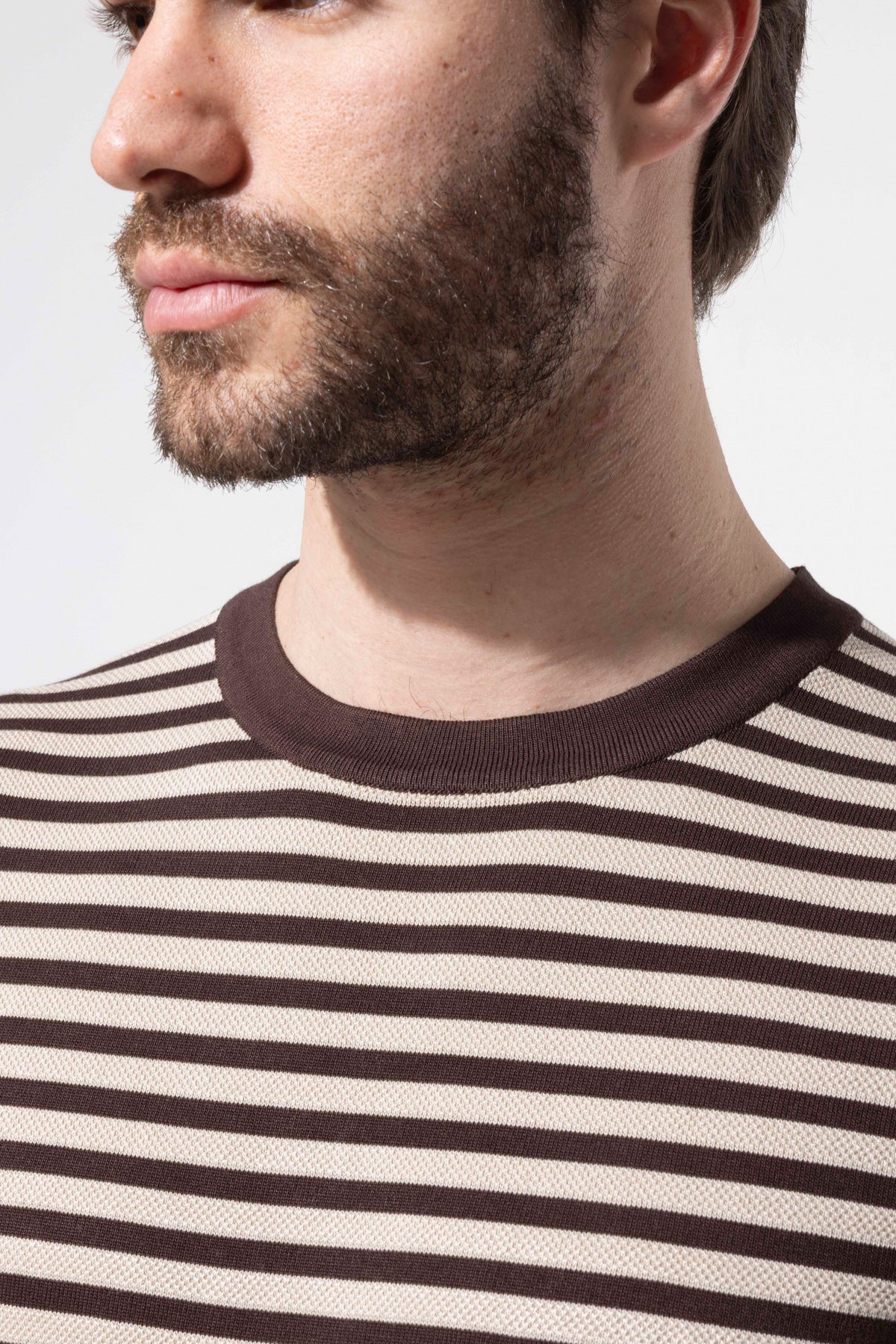 Crew Neck Thin Striped Knitwear