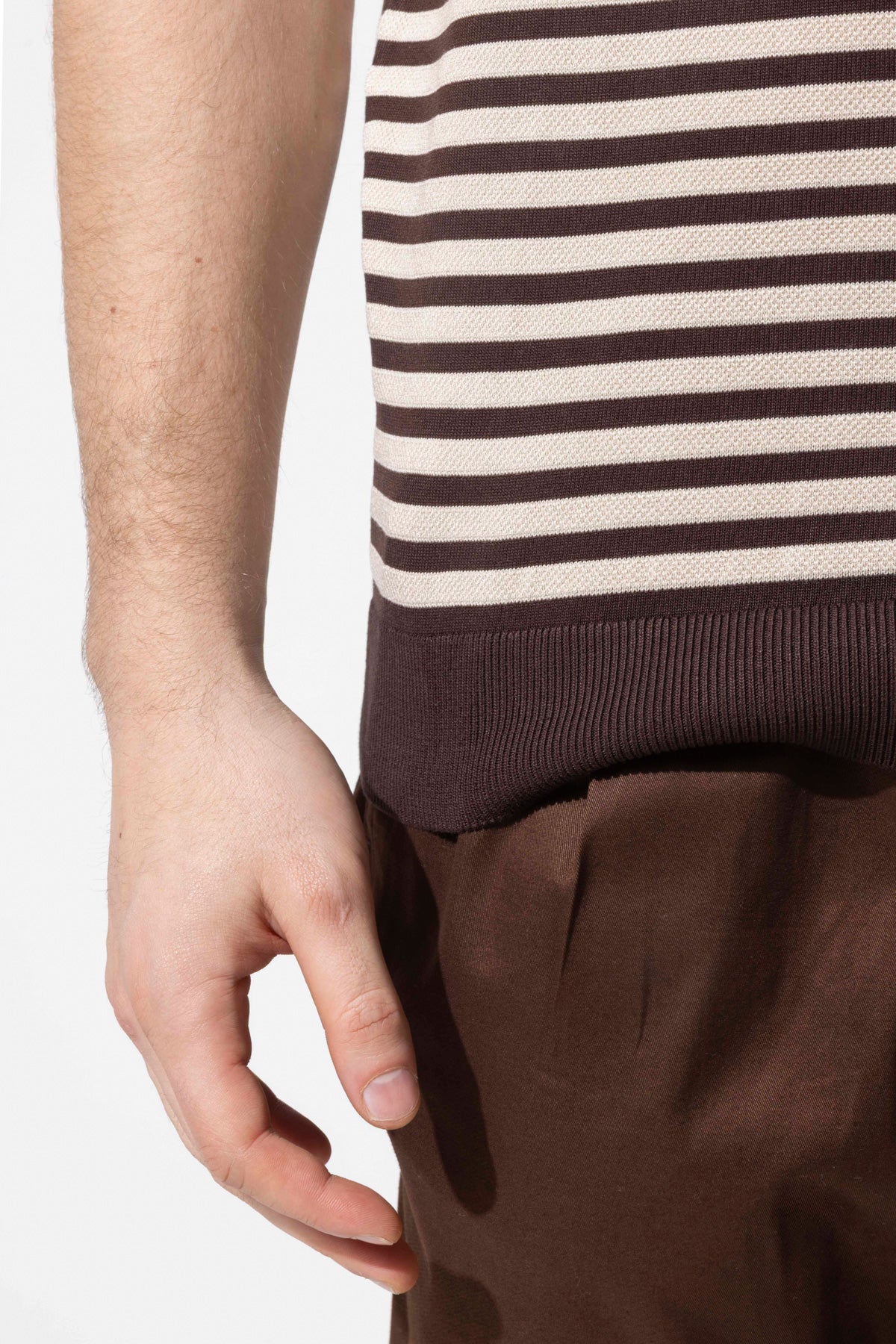 Crew Neck Thin Striped Knitwear