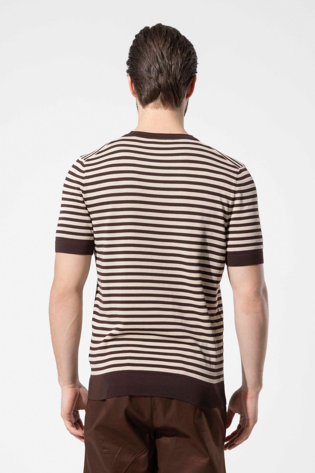 Crew Neck Thin Striped Knitwear