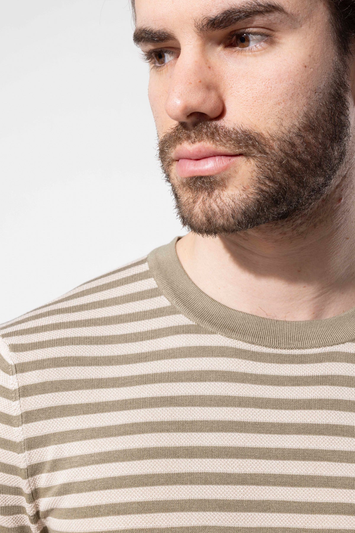 Crew Neck Thin Striped Knitwear