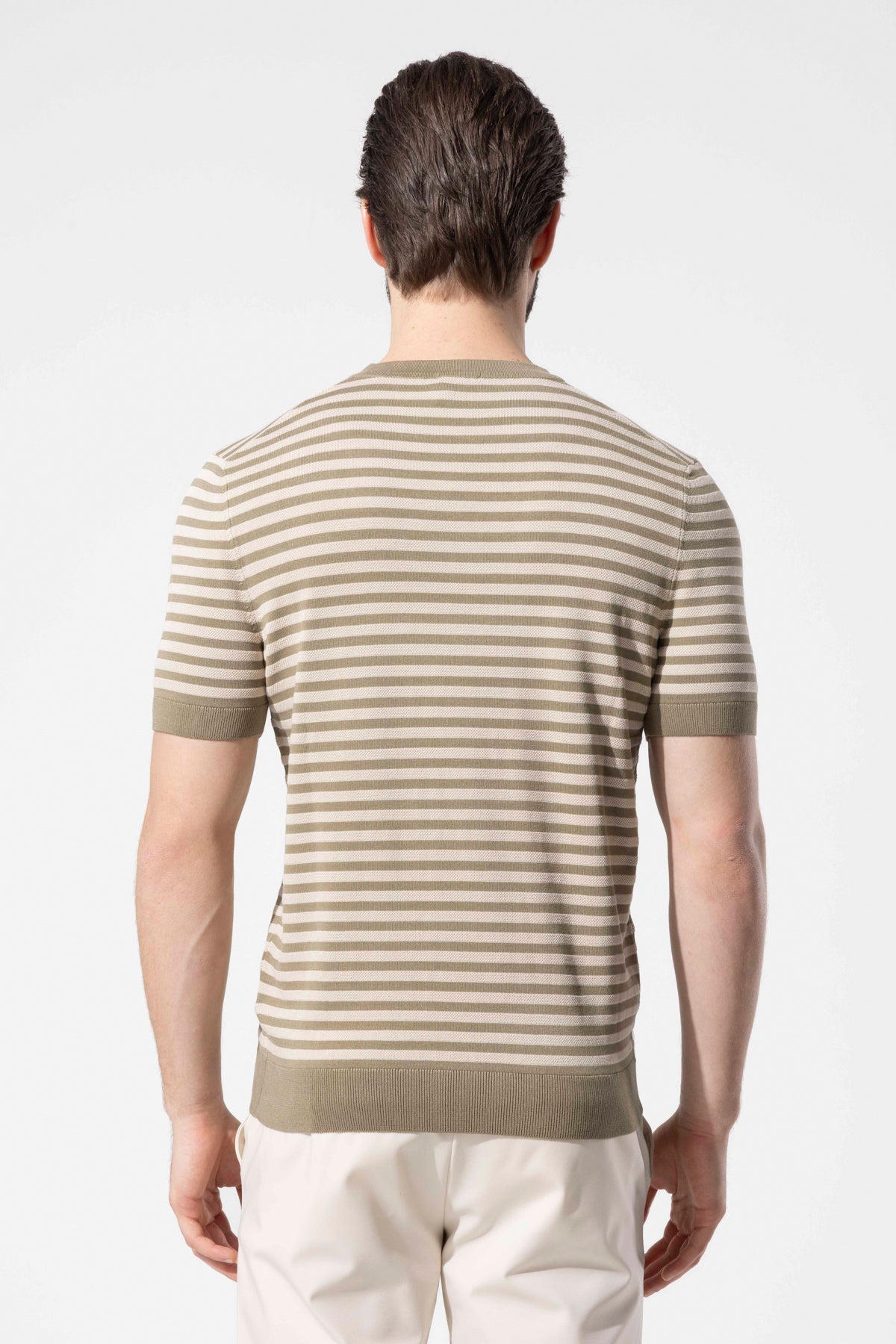 Crew Neck Thin Striped Knitwear