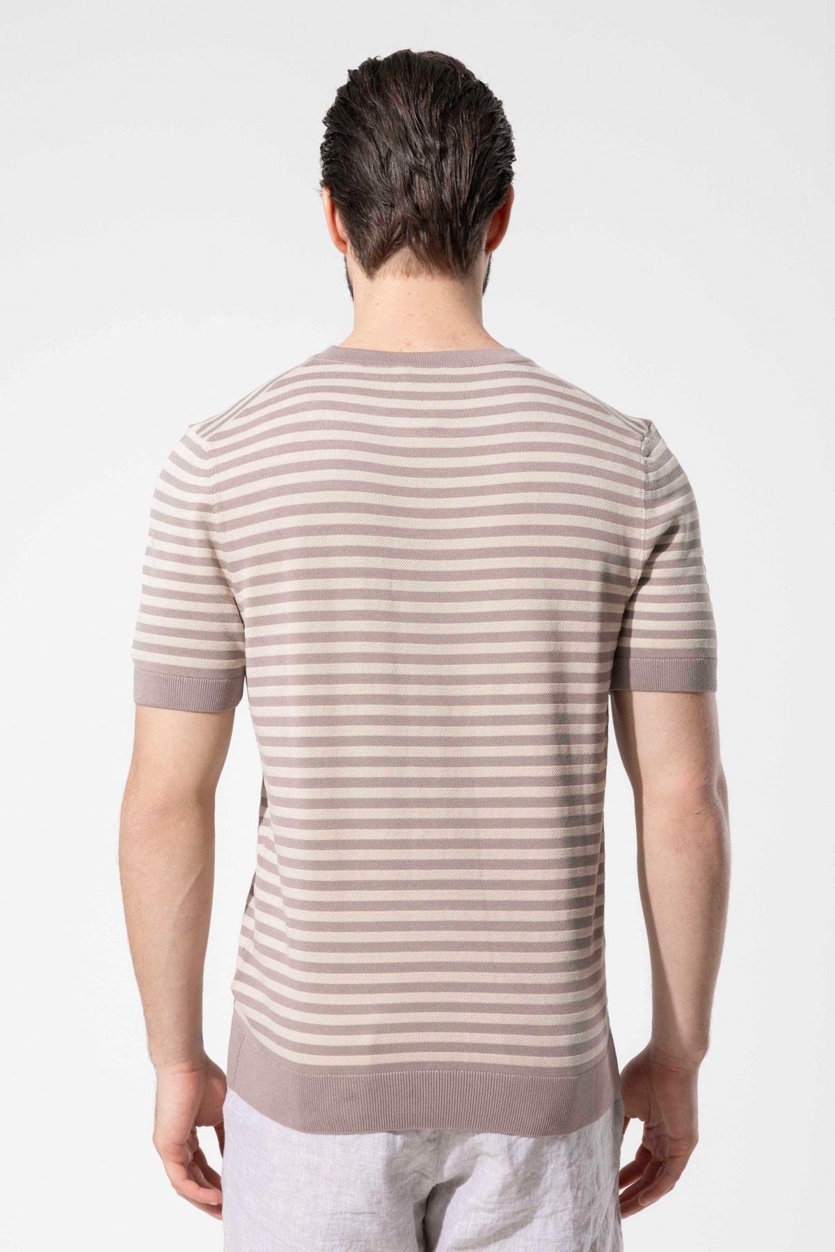 Crew Neck Thin Striped Knitwear