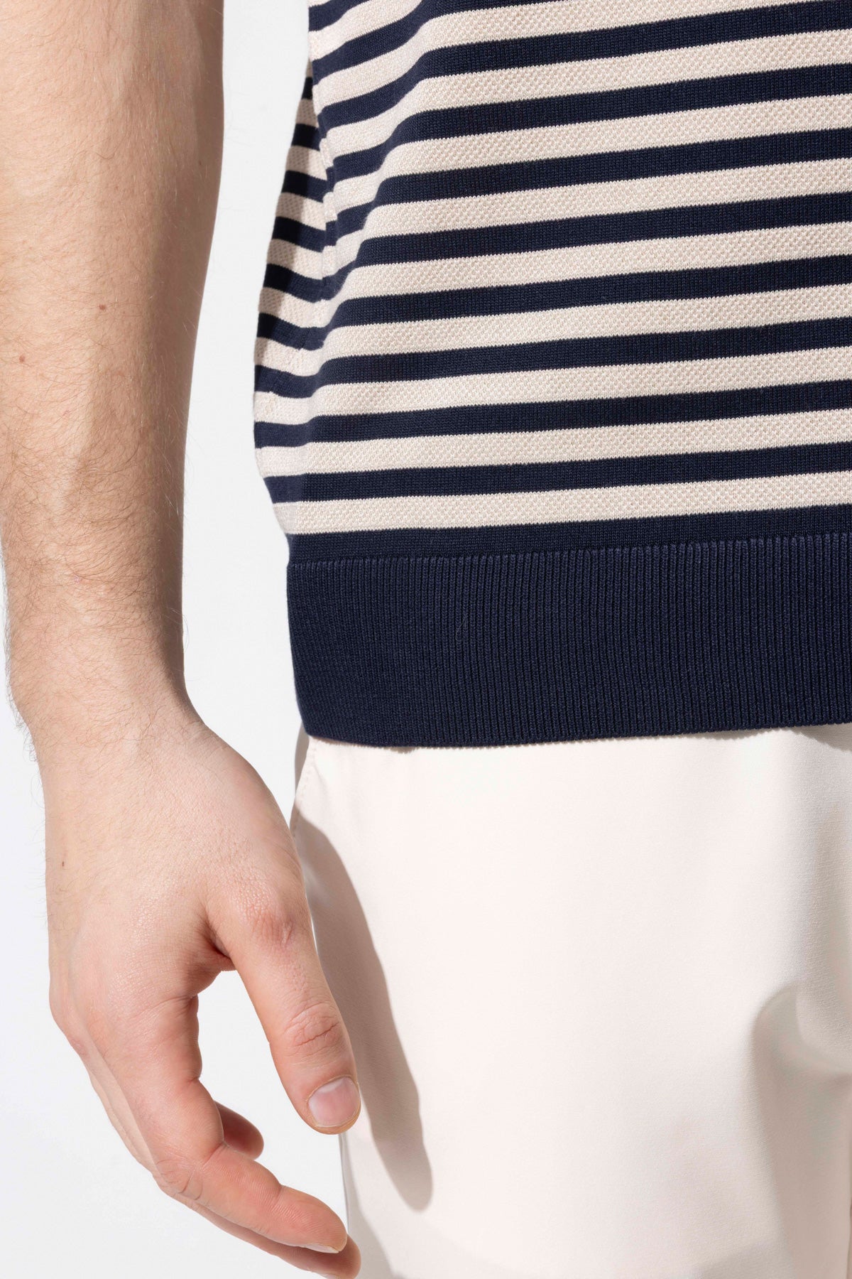 Crew Neck Thin Striped Knitwear
