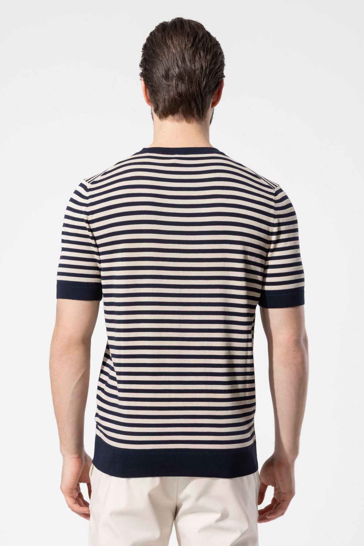Crew Neck Thin Striped Knitwear